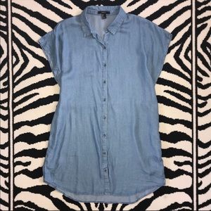 NWOT F21 Chambray Tunic Button Front Dress